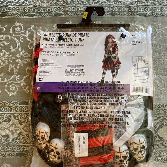 SKELE-PUNK PIRATE 🏴‍☠️ COSTUME SIZE GIRL SMALL (4-6) NWT - Picture 9 of 11